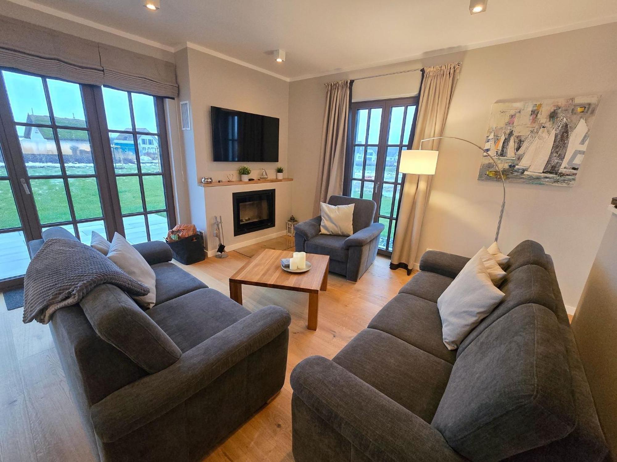 Reetland Am - Luxus Reetdachvilla Mit 3 Schlafzimmern, Sauna Und Kamin H20 * Dranske